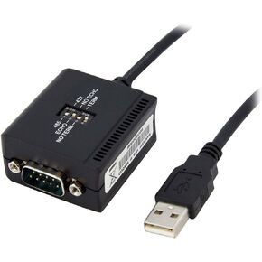 StarTech.com 1 Port Metal Industrial USB to RS422/RS485 Serial Adapter w/ Isolation (ICUSB422IS) Black