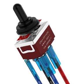 Toggle Switch, Malictele 4Pin Reverse Polarity Switch12V DPDT (ON)-Off-(ON) Momentary Toggle Switch Waterproof 30A DC Rocker Toggle Switch 3 Position Motor Control RV Jack Switch with Jumper Wires