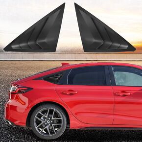 Pair Window Louvers Compatible with 2022-2024 Honda Civic 11th Gen Civic Sedan and Si Sedan Racing Style, Exterior Rear Side Window Louvers Air Vent Scoop Shades Cover Blinds 2Pcs/Set (Matt Black)