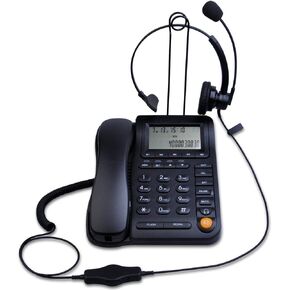 Home Office Corded Phone with Caller ID, KerLiTar LK-P017B Call Center Phones with Headset, Extra-Large Tilt Display/Buttons Landline Telephone for Business Desktop Phone