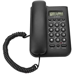 Corded Phone with Speakerphone, Corded Standard Phone with Backlit Display, Front Desk Home Office with Call Display and Other Multi Scene Telephone Sets(Black)
