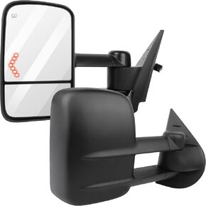 Towing Mirrors 2007-2014 for Chevy Silverado for GMC Sierra 1500/2500 HD/3500 HD Tow Mirrors A Pair Power Control Glass Heated Arrow Signal Light Telescoping Folding Side View Mirror