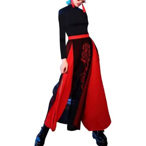 Chinese Style Jazz Dance Costume Mock Neck Top Slit Hanfu Pants Stage Show Dancewear
