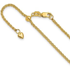 Avariah 14K Yellow Gold Adjustable 1.6mm Semi-solid Spiga Chain - Made In Italy 22" 26" 30"