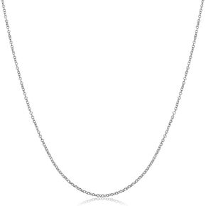 Kooljewelry 14k White Gold 1 mm Round Cable Chain Necklace (14, 16, 18, 20, 22, 24, 30 or 36 inch)