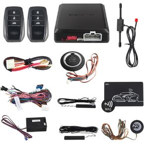 EASYGUARD EC002-T2-NS PKE Car Alarm System Proximity Sensor Lock Unlock Remote Engine Start Push Start Button Touch Password Entry Backup Vibration Alarm DC12V