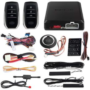 EASYGUARD EC002-T2 PKE car Alarm System keyless Entry auto Start Starter Push Start Button Password keypad Rolling Code