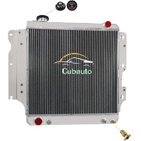 All Aluminum Radiator for 1987-2006 Jeep Wrangler TJ YJ 2.4 2.5 4.0 4.2,1992 1993 1994 1995 1996 1997 1998 1999 2000 2001 2002 2003 2004 2005 3 Row Jeep Radiators