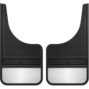 Husky Liners Universal MudDog Mud Flaps | Rubber Front Mud Flaps - 12" w/ Weight - Black | 55001