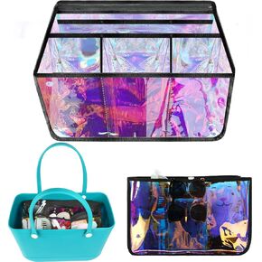 Colorful Clear Beach Bag Organizer Liner Original Insert Accessories for Bag X Large Storage Bag Divider Pouch Zipper for Bags Accessories Organizing Bag and Divide Space