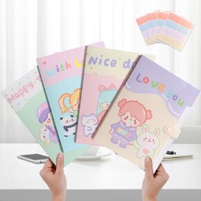 Cute File Folders, Expanding File Folders with 32 Labels, 5 Pocket File Organizer, Accordion File Organizer Letter Size for School, Office and Home - Unicorn Style Set of 4