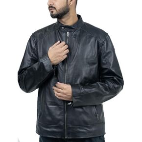 Mens Black Leather Jacket - Real Lambskin Black Leather Jacket For Mens