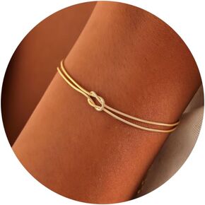 Gold Bracelets for Women Matching Bracelets for Couples 14K Gold Plated Love Knot Bracelet Dainty Forever Infinity Bracelets Friendship Jewelry Gifts