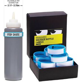 Waterproof Squeeze Bottle Kitchen Labels Writable 24-Pack Kitchen Bandits Regular Black