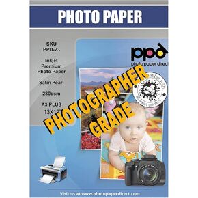 PPD Inkjet Satin Luster Super Premium Photo Paper 13x19" 68lbs. 280gsm 11.8mil x 50 Sheets (PPD023-50)
