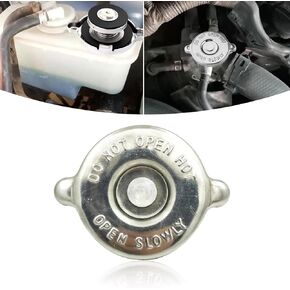 Ajxn 1 PC Car Radiator Cap, 16 PSI Stainless Steel Double Lug Design Engine Waterproof Seal Cover Water Tank Cover Assembly, Equipment Replacement Accessories, Compatible with Dodge, Jeep (Silver)