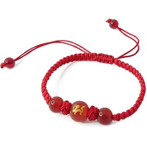 2024 Chinese Feng Shui Protection Bracelet, Adjustable Zodiac Dragon Red String Bracelet, Chinese Good Luck Charm Feng Shui Bracelet, Red Rope Strand Bracelet Jewelry Gifts for Women Men