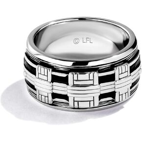 Jewelili Star Wars™ Fine Jewelry The Wookiee Men's Ring Silver and Black Rhodium