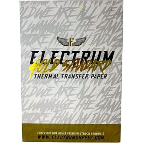 Electrum Gold Standard Thermal Transfer Paper - 100 Sheets - Designed For Thermal Printers - Premium Tattoo Stencil Paper
