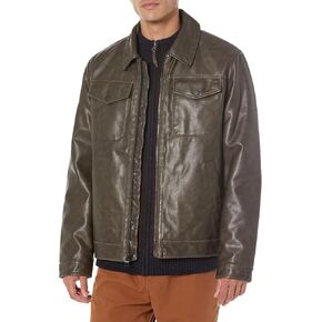 Tommy Hilfiger Men's Faux Leather 2-pocket Trucker