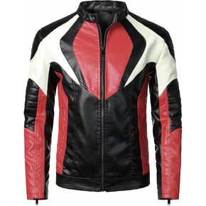 HOOD CREW Man’s Motorcycle Biker Jackets Stylish Design Faux Leather Jacket for Men
