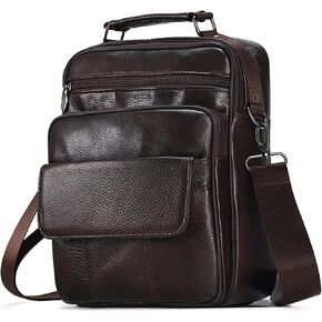 JOYIR Genuine Leather Small Messenger Bag for Men Crossbody Shoulder Purse Casual Sling Bag for Travel Business Work