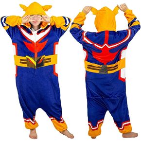 Halloween Hero Academia Costume Adult Anime All Might One-piece Pajamas Jumpsuit Cosplay for Women Men