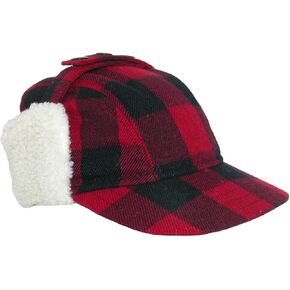 Men's Wool Plaid Outdoor Cap with Sherpa Earflap
