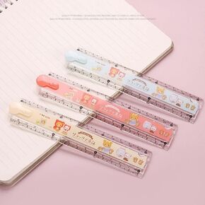 1Pc Cute Cartoon Animal Print Plastic Rulers, Kids Ruler for School, Farmhouse Teacher Prizes Book Markers Students Jungle Animal Party FavorStationery Drawing Rulers
