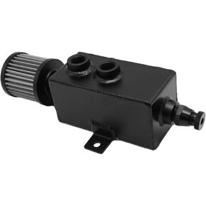 Oil Catch Can 10AN Catch Can Baffled with Filter 1L Aluminum Drain Plug 2 Ports (1 Oulet + 1 Inlet)