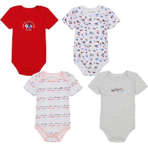 Tommy Hilfiger Women's 4 Pack Short Sleeve Bodysuit