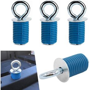 4 PCS Car Tie Down Anchors, 1.39In x 1In Waterproof Durable Metal Vehicle Rope Fixing Buckle Accessories, Portable Design, Compatible with Polaris RZR1000 UTV ATV (Blue)