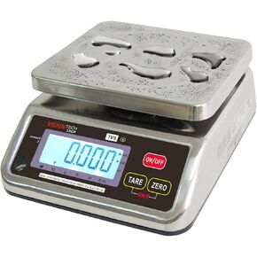 TVS Portion control Stainless steel Washdown Scale, Lb/Oz/Kg/g Switchable, Low Profile Design, 30lb Capacity, 0.005lb Readability, Single Display, NTEP Legal for Trade Coc #19-058