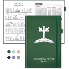 Bible Study Journal & Prayer Journal with Bible Reading Tracker, Verse Mapping Journal, Christian Devotional & Faith Planner, Church Notebook for Note Taking, Religious Gifts for Women Men in Kuwait