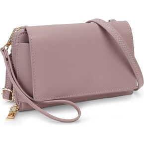 Uromee Crossbody Wallet for Women RFID Wristlet Cell Phone Bag Vegan Leather Ladies Card Holder Travel Shoulder Purse