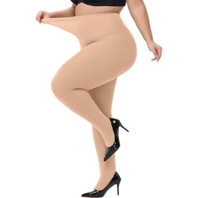 Plus Size Tights for Women Super Soft 80D Semi Opaque Pantyhose Stretchable Women’s Stockings 1XL - 4XL