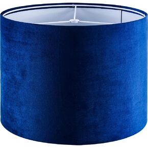Dark Blue Velvet Drum Lamp Shade Modern Lampshade 13''Top×13''Bottom×10''High(Spider) Medium Lamp Shade for Table & Bedside Lamp Replacement Lampshades in Hand Crafted - By GO&SO