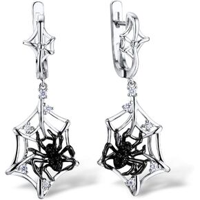 Santuzza 925 Sterling Silver Animal Earrings Cubic Zirconia Drop Earrings for Women