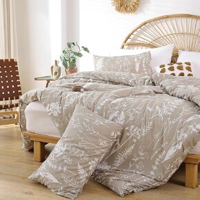 JANZAA Twin Duvet Cover, Floral Duvet Cover Black Duvet Cover Botanical Flower Lightweight Duvet Cover Bedding Set with Zipper Closure 4 Ties (1 Duvet Cover Twin& 1 Pillow Cases)-2 Pieces