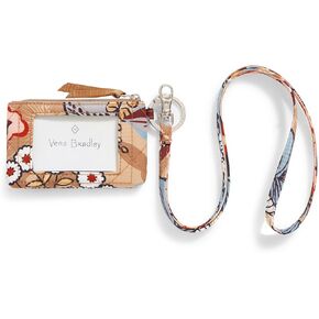 Vera Bradley Performance Twill Zip Id Case and Lanyard Combo, Botanical Beauty