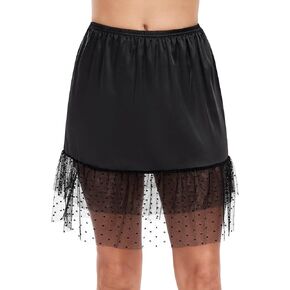 Half Slip for Women Double Lace Skirt Slips for Under Dresses Skirt Extenders Silky Under Skirt Liner in Kuwait