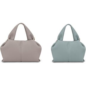 JQWYGB Cloud Pouch Bag Dumpling Clutch Purse (Grey+Mini Green)