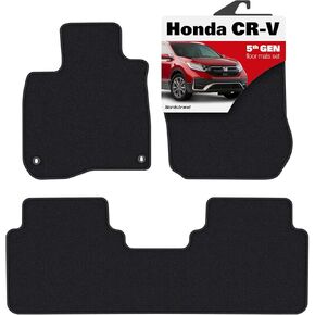 Floor Mats for Honda CRV 2017-2022 - Custom 3D Fit for Honda CR-V 2017 2018 2019 2020 2021 2022 Hybrid - 1st & 2nd Row Set - Rubber Anti-Slip Back - 22oz Heavy Duty Carpet Mat - All Weather Car Liner