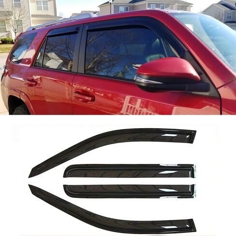94924 External Durable Side Window Rain Guards, 4pcs Tape On Waterproof Replacement Wind Deflector, Window Visors fit for 2003-2009 Toyota 4Runner in Saudi Arabia