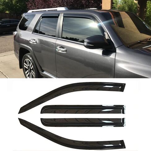 94924 External Durable Side Window Rain Guards, 4pcs Tape On Waterproof Replacement Wind Deflector, Window Visors fit for 2003-2009 Toyota 4Runner in Saudi Arabia