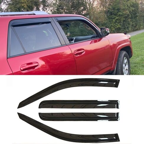 94924 External Durable Side Window Rain Guards, 4pcs Tape On Waterproof Replacement Wind Deflector, Window Visors fit for 2003-2009 Toyota 4Runner in Saudi Arabia