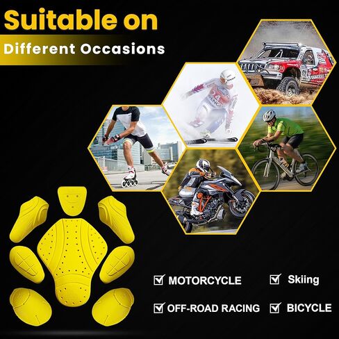 حزمة من وسادات الدروع المعتمدة من المستوى 2 من CE مكونة من 8 قطع، وواقيات الظهر والكتف والورك والفخذ والمرفقين المعتمدة من المستوى 2 لسترات الدراجات النارية. in Kuwait