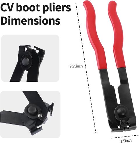 مجموعة كماشة مشبك التمهيد CV - قطعة واحدة كماشة مشبك الأذن مع قبضة مضادة للانزلاق + 10 قطع مشبك التمهيد CV، ملحقات السيارة العالمية نوع الأذن تمديد خرطوم السيارات أداة تثبيت محور التمهيد CV in Kuwait