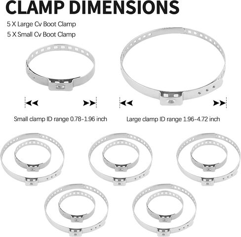 مجموعة كماشة مشبك التمهيد CV - قطعة واحدة كماشة مشبك الأذن مع قبضة مضادة للانزلاق + 10 قطع مشبك التمهيد CV، ملحقات السيارة العالمية نوع الأذن تمديد خرطوم السيارات أداة تثبيت محور التمهيد CV in Kuwait