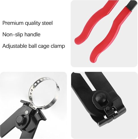 مجموعة كماشة مشبك التمهيد CV - قطعة واحدة كماشة مشبك الأذن مع قبضة مضادة للانزلاق + 10 قطع مشبك التمهيد CV، ملحقات السيارة العالمية نوع الأذن تمديد خرطوم السيارات أداة تثبيت محور التمهيد CV in Kuwait